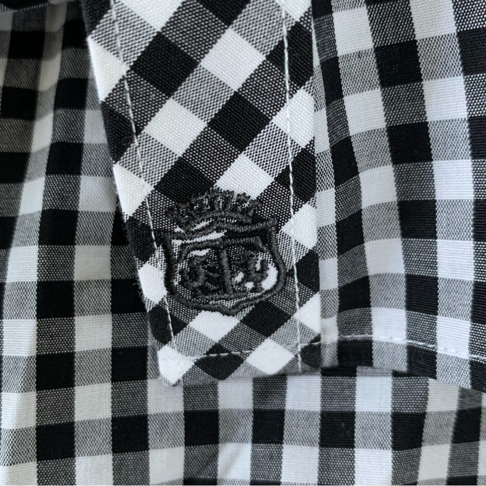 Talbots Gingham Buffalo Plaid Check Button Down Non-Iron Shirt Top size 6 - Picture 10 of 11